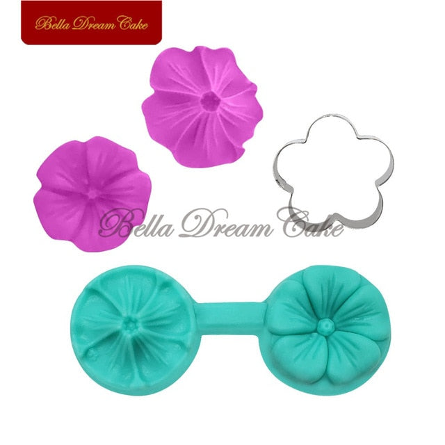 Flower Veiner Silicone Molds With Stainless Steel Cutter