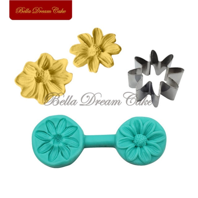 Flower Veiner Silicone Molds With Stainless Steel Cutter