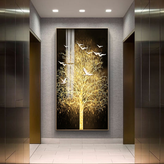 Painting Abstract Golden Art Wall Pictures