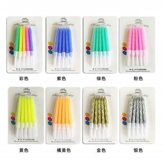 Thread color birthday candles with stand cake candle