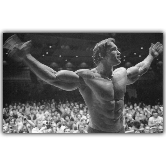 Arnold Schwarzenegger Bodybuilding Motivational Art Silk