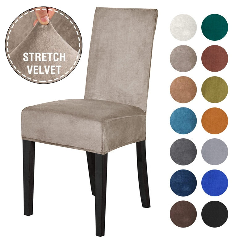 Velvet Dining Chair Cover Banquet