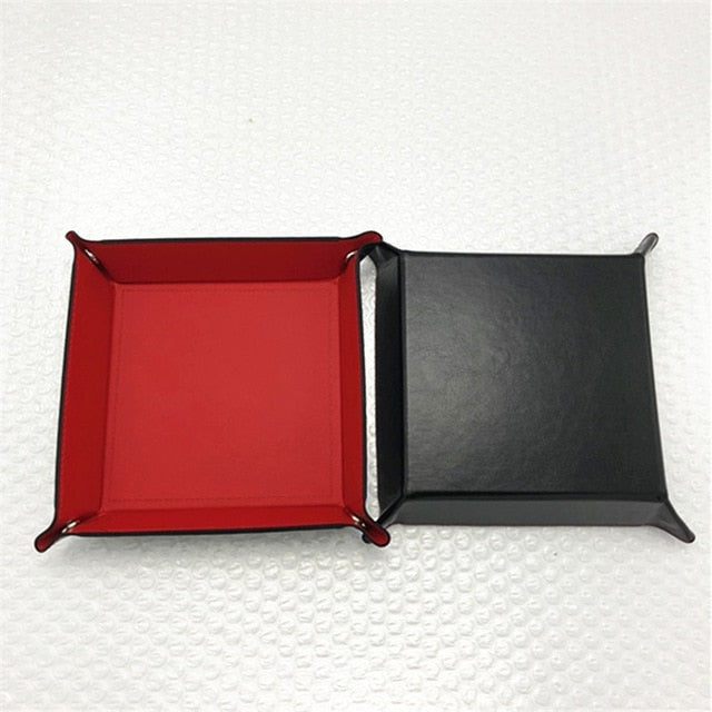 Foldable Storage Box PU Leather Square Tray