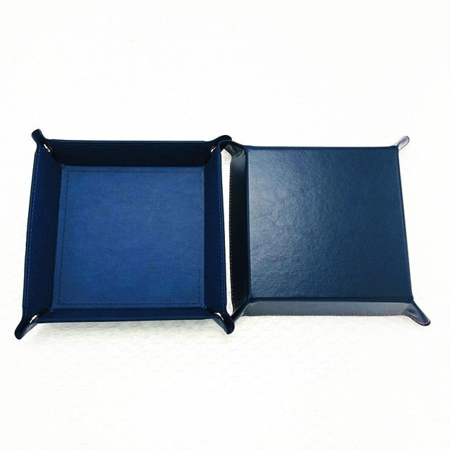 Foldable Storage Box PU Leather Square Tray