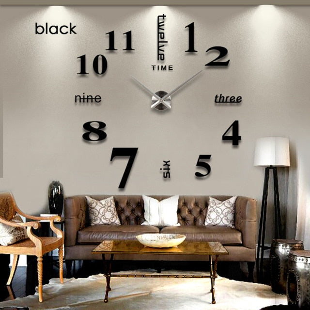3d Luminous Real Big Wall Clock Sticker