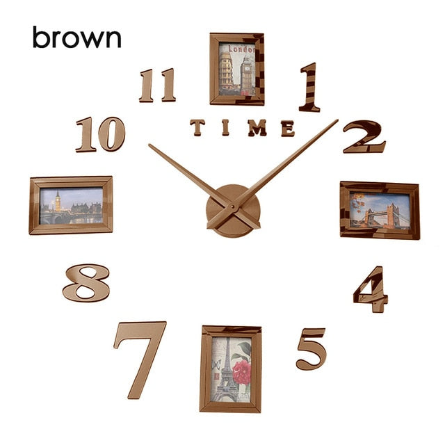 Photo Frame Wall Clock 3d Luminous