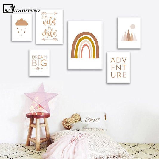 Abstract Rainbow Poster Canvas Art Print