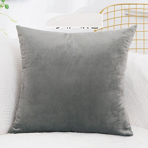 Solid Velvet Pillow Cushion Cover