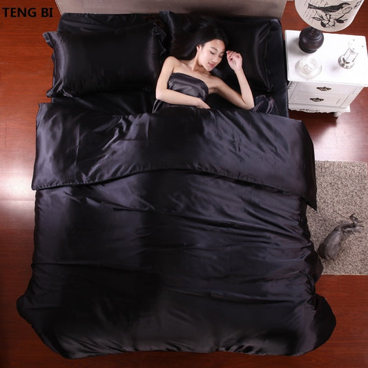 Pure Satin Silk Bedding Set Pillowcases