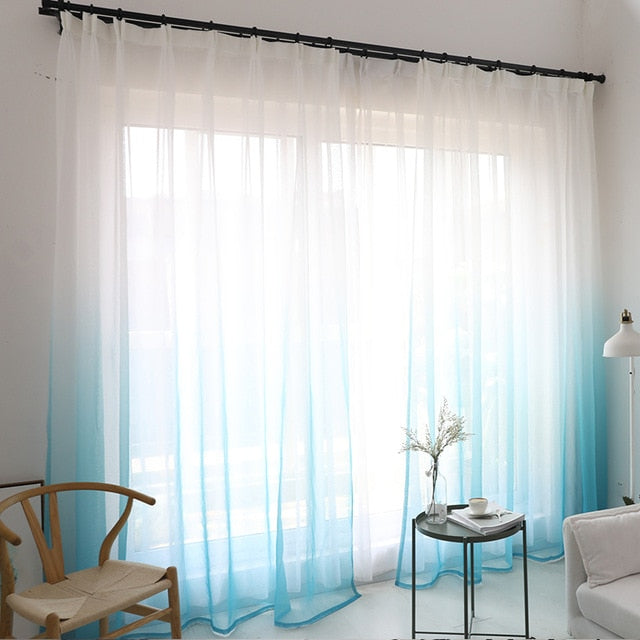 Modern gradient color tulle curtains
