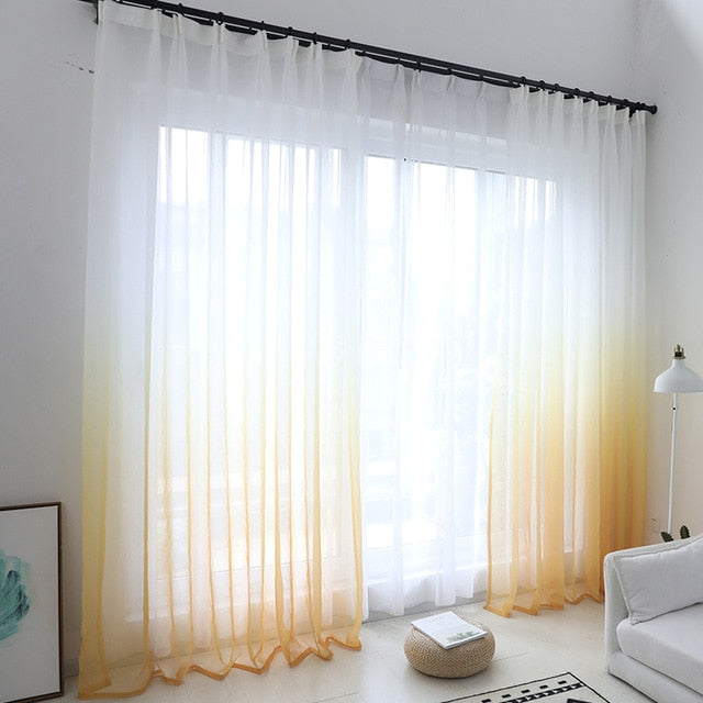 Modern gradient color tulle curtains