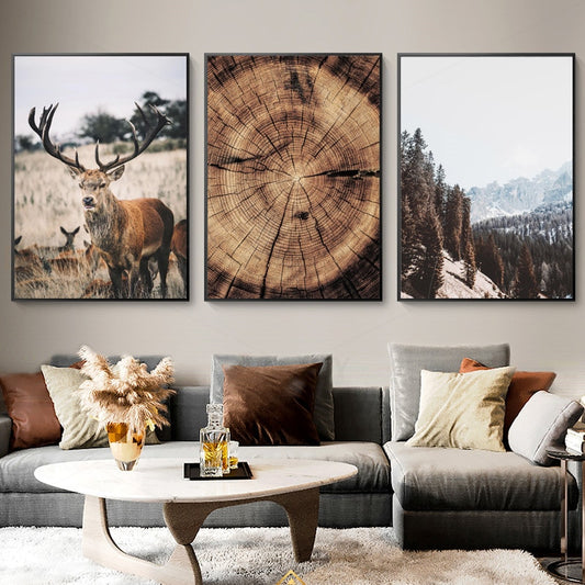 Landscape Animal Deer Picture Nature Poster Wall Art