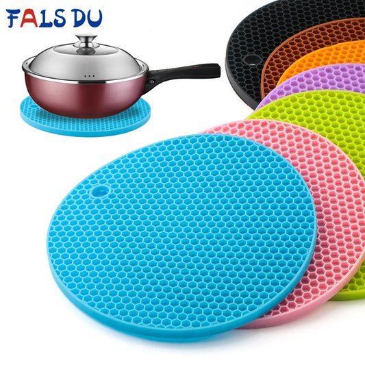 Round Heat Resistant Silicone Mat Cup Coasters Non-slip Pot
