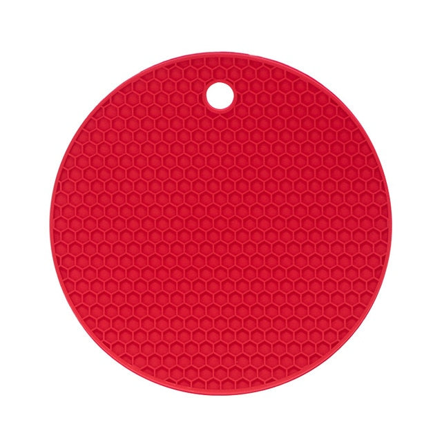 Round Heat Resistant Silicone Mat Cup Coasters Non-slip Pot