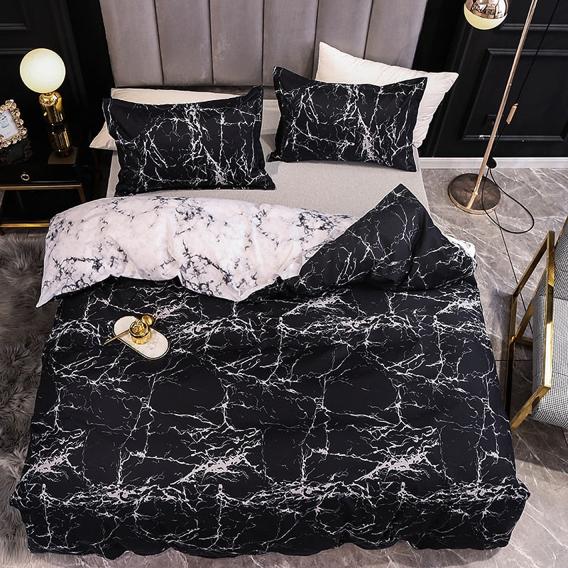 Bed Linens Marble Reactive Printed Duvet Cover Set