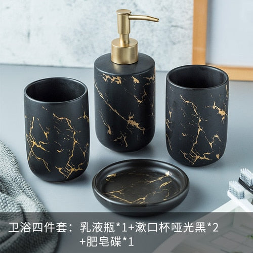 Ceramic Imitation Marble Bathroom Accessory