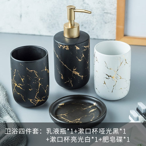Ceramic Imitation Marble Bathroom Accessory