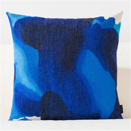 Throw Pillow Case Blue Geometric Cushion