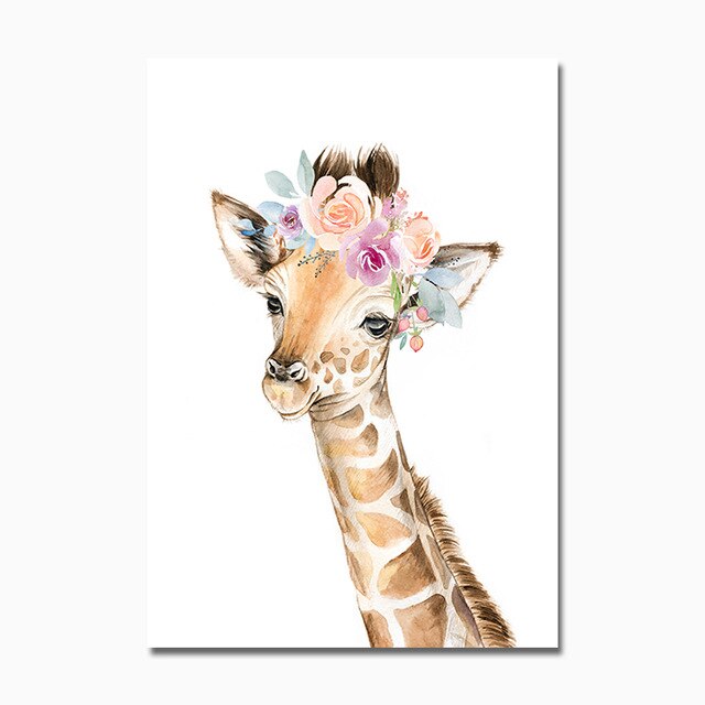 Flower Animal Canvas Poster Wall Art Print