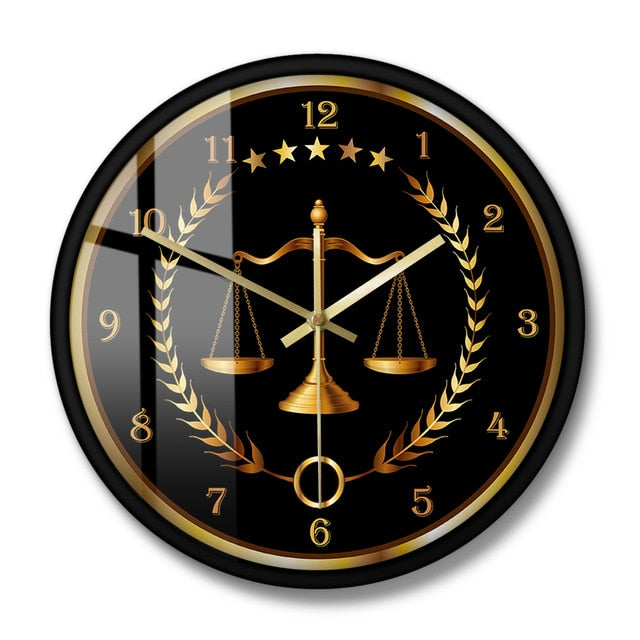 Scale Of Justice Modern Wall Clock