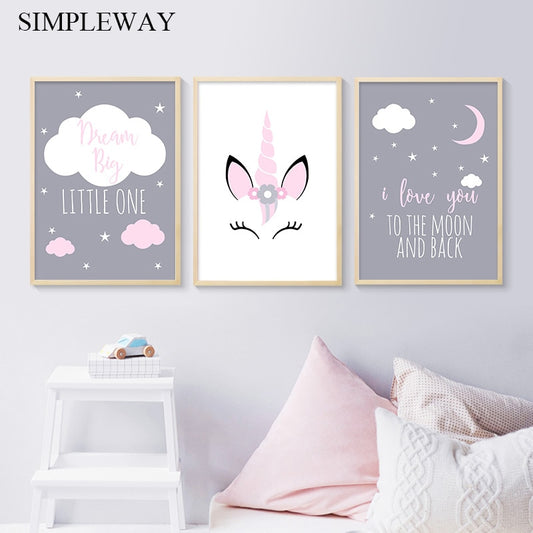Unicorn Canvas Poster Wall Art