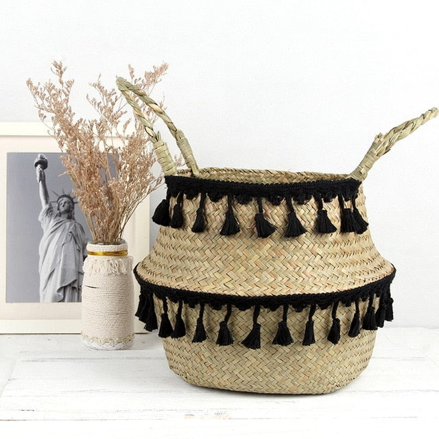 Seagrass Woven Storage Plant Hanging Baskets