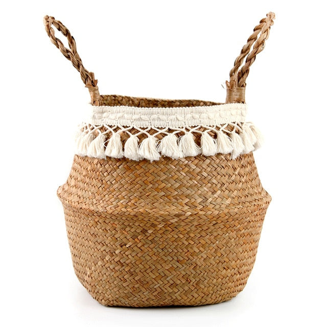 Seagrass Woven Storage Plant Hanging Baskets