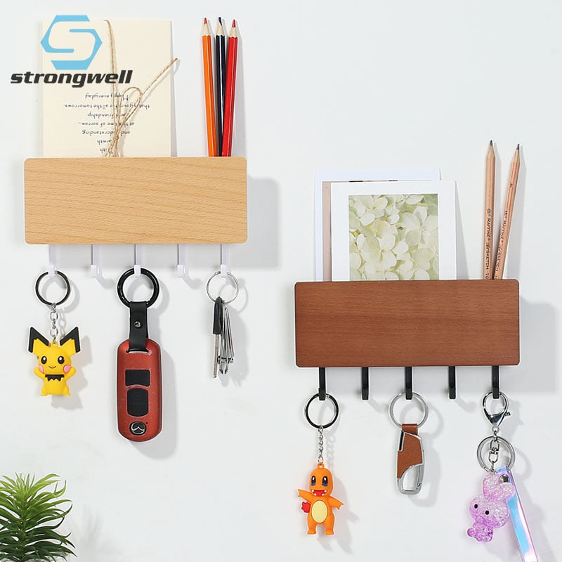 Wood Storage Rack Key Hanger