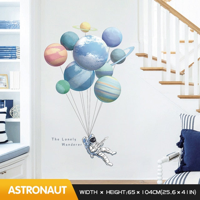 Space theme astronaut wall sticker