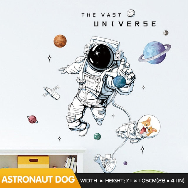 Space theme astronaut wall sticker