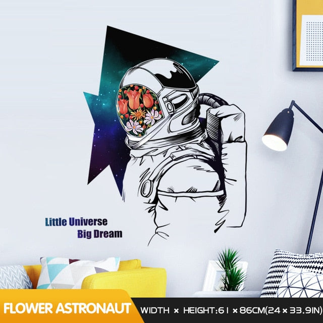 Space theme astronaut wall sticker