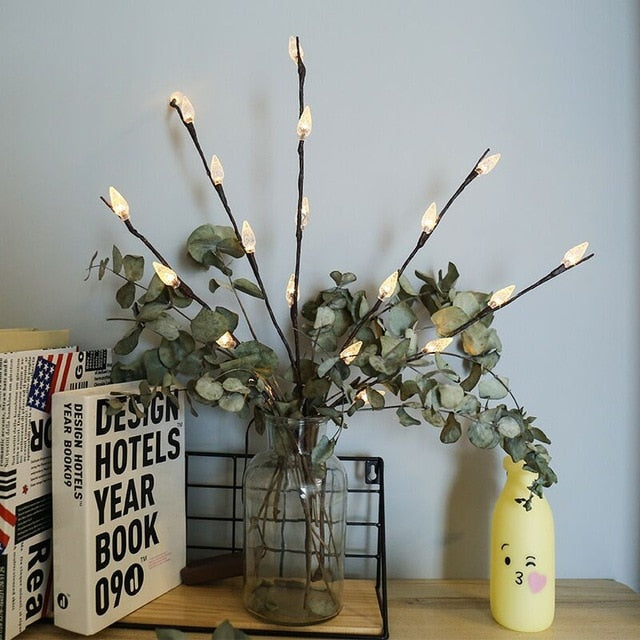 LED Willow Branch Lamp Rose