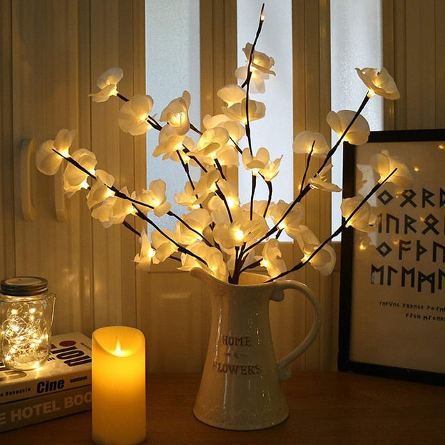 LED Willow Branch Lamp Rose