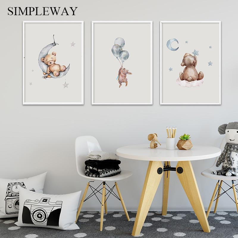 Child Poster Baby Nursery Wall Art Print Bear