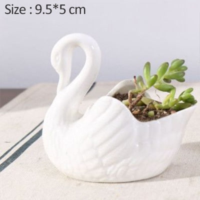 Swan Ceramic Flower  pot Candlestick Photography Props