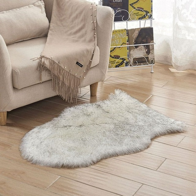 White Soft Artificial Sheepskin Carpet