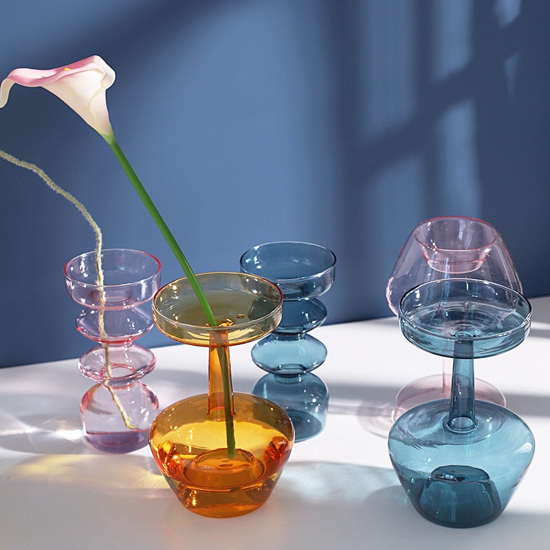 Glass Vase Bubble Vase Art Colorful Bottle