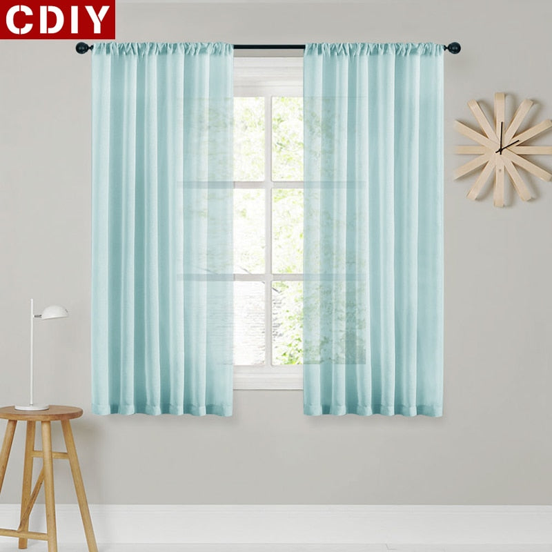Sheer Short Curtains for Kitchen Half Window