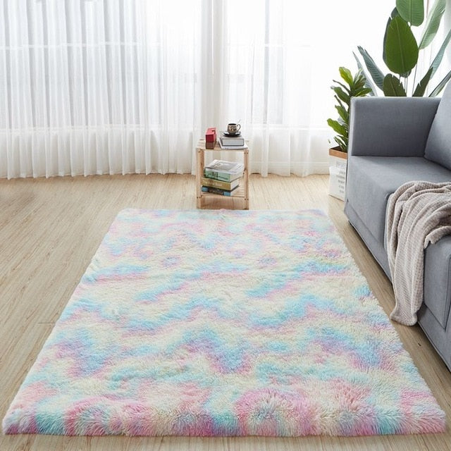 Fashion Fluffy Non-slip Mixed Dyed Carpet