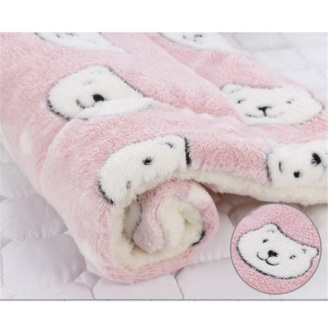 Dogs Cats Blanket Bed Mat Fleece Winter