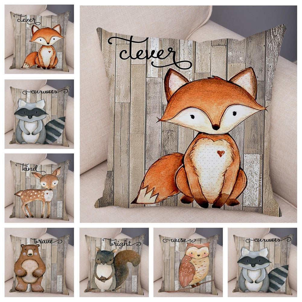 Cute Cartoon Animal Cushion Cover