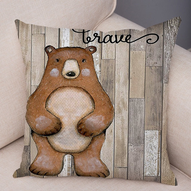 Cute Cartoon Animal Cushion Cover