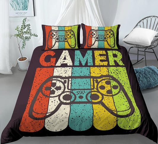 Gamer Duvet Cover Set Cartoon Bedding