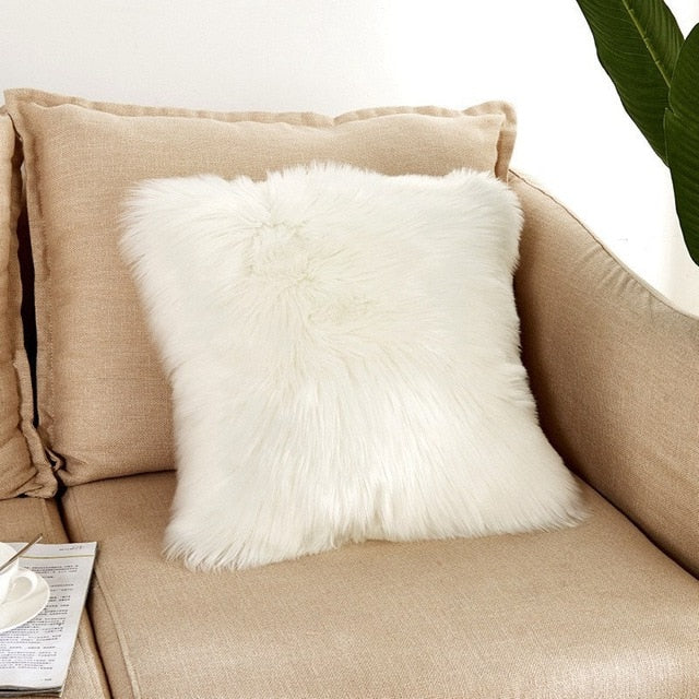 Soft Luxury Faux Fur Throw Pillowcase