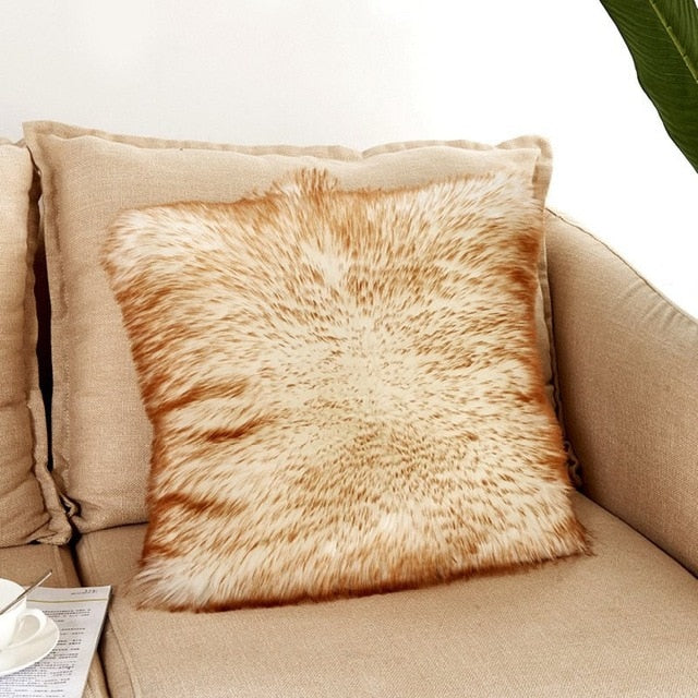 Soft Luxury Faux Fur Throw Pillowcase