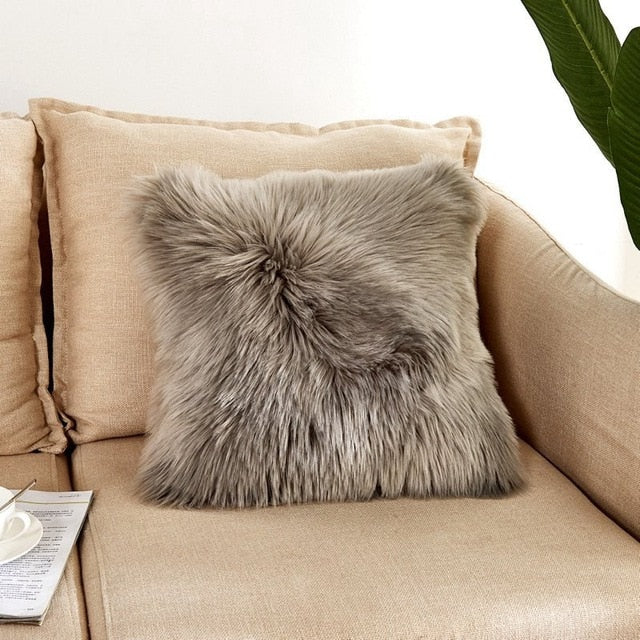Soft Luxury Faux Fur Throw Pillowcase