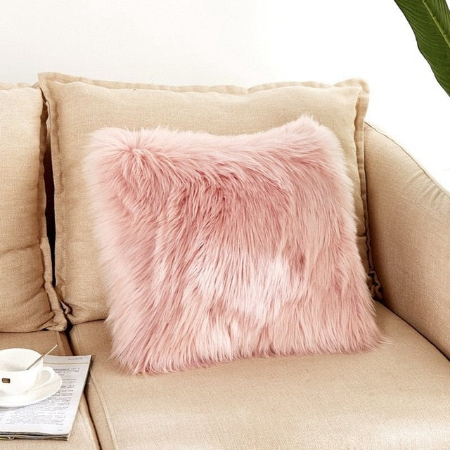 Soft Luxury Faux Fur Throw Pillowcase