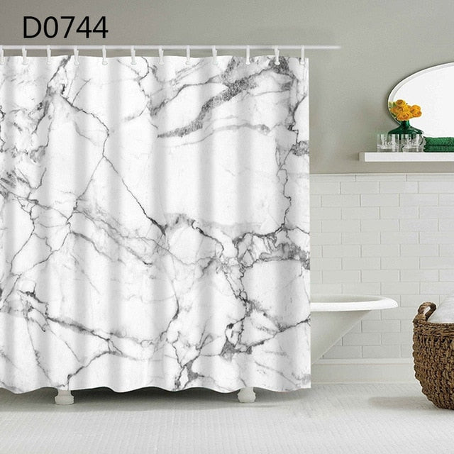 Yomdid marble pattern bath curtain waterproof