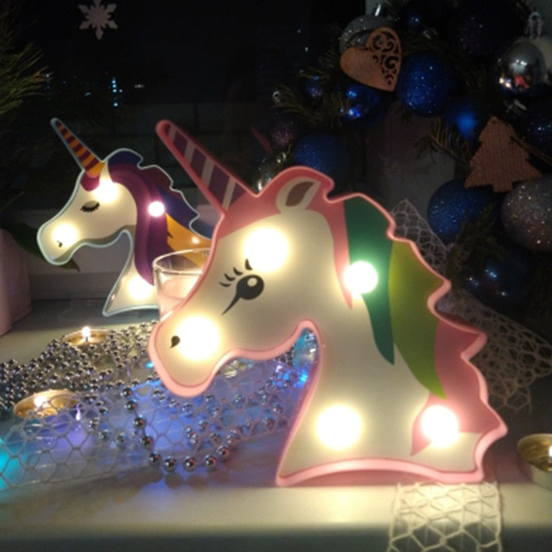 3D unicorn LED light for home decor