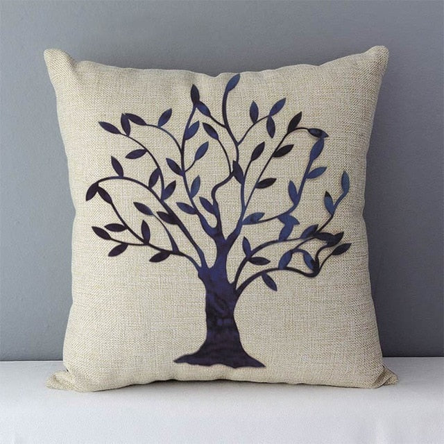 Plants life trees printed cushion